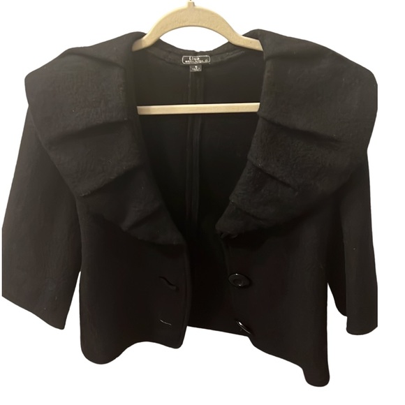 100% Black Wool Woman’s Lisa International Blazer coat - Picture 2 of 5